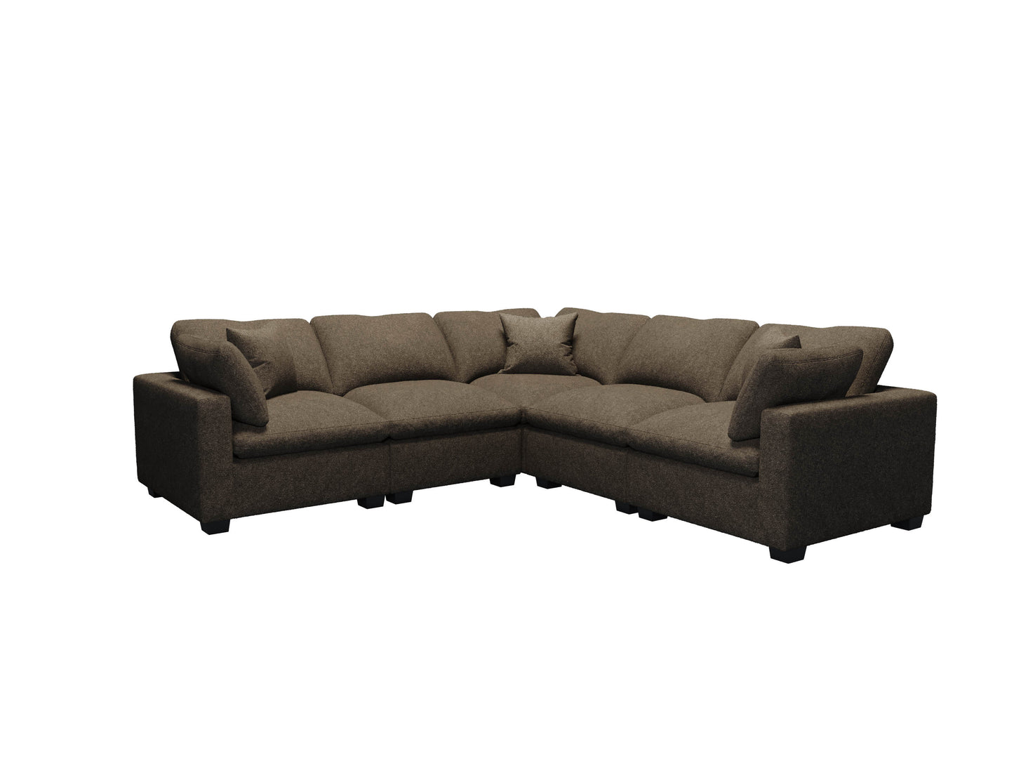 Melo Five Seater Sectional L-Shape Right Arm With Ottoman