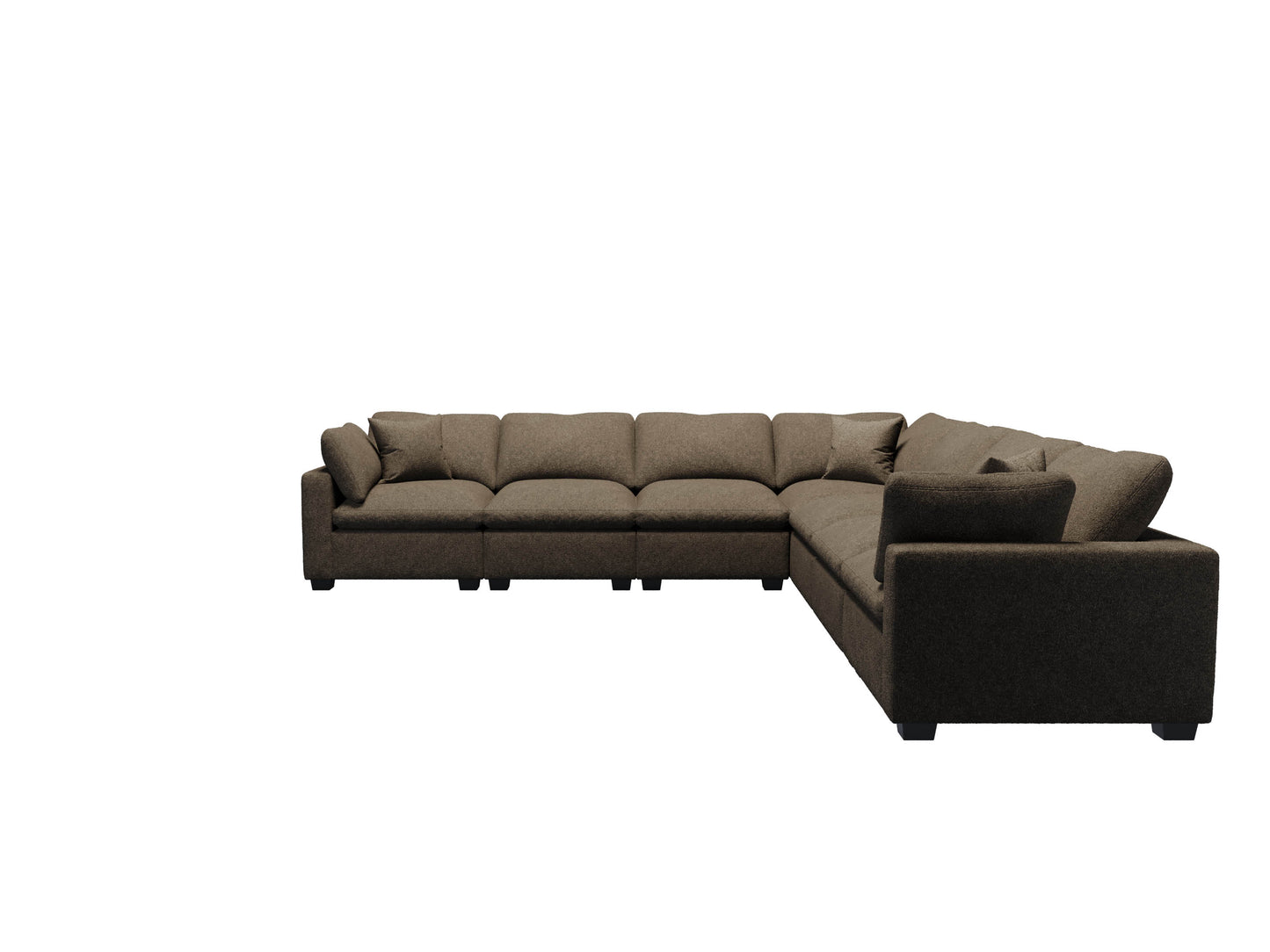 Melo Seven Seater Sectional Right Arm With Chaise & Ottoman