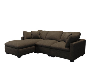 Melo Three Seater With Left Arm Chaise & Ottoman